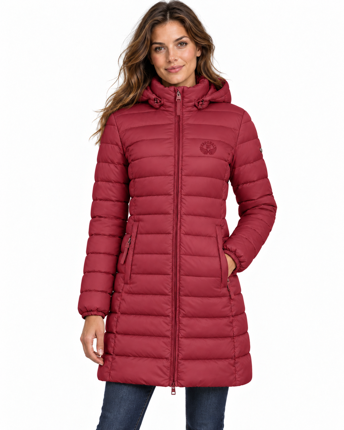 ATIKOLORAL HOOD LONG Femme Bordeaux