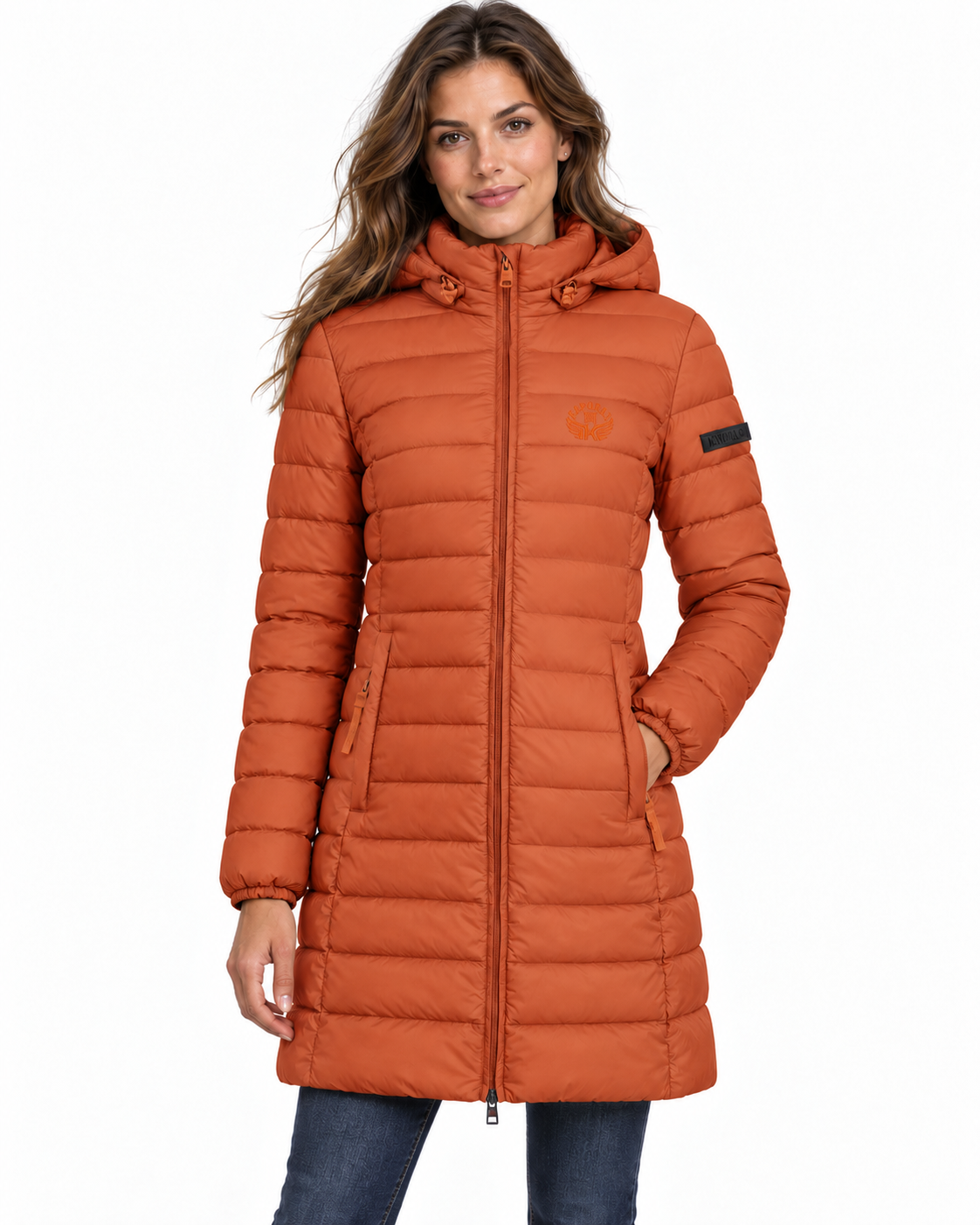 ATIKOLORAL HOOD LONG Femme Camel