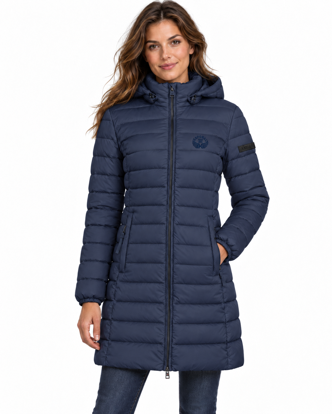 ATIKOLORAL HOOD LONG Femme Marine