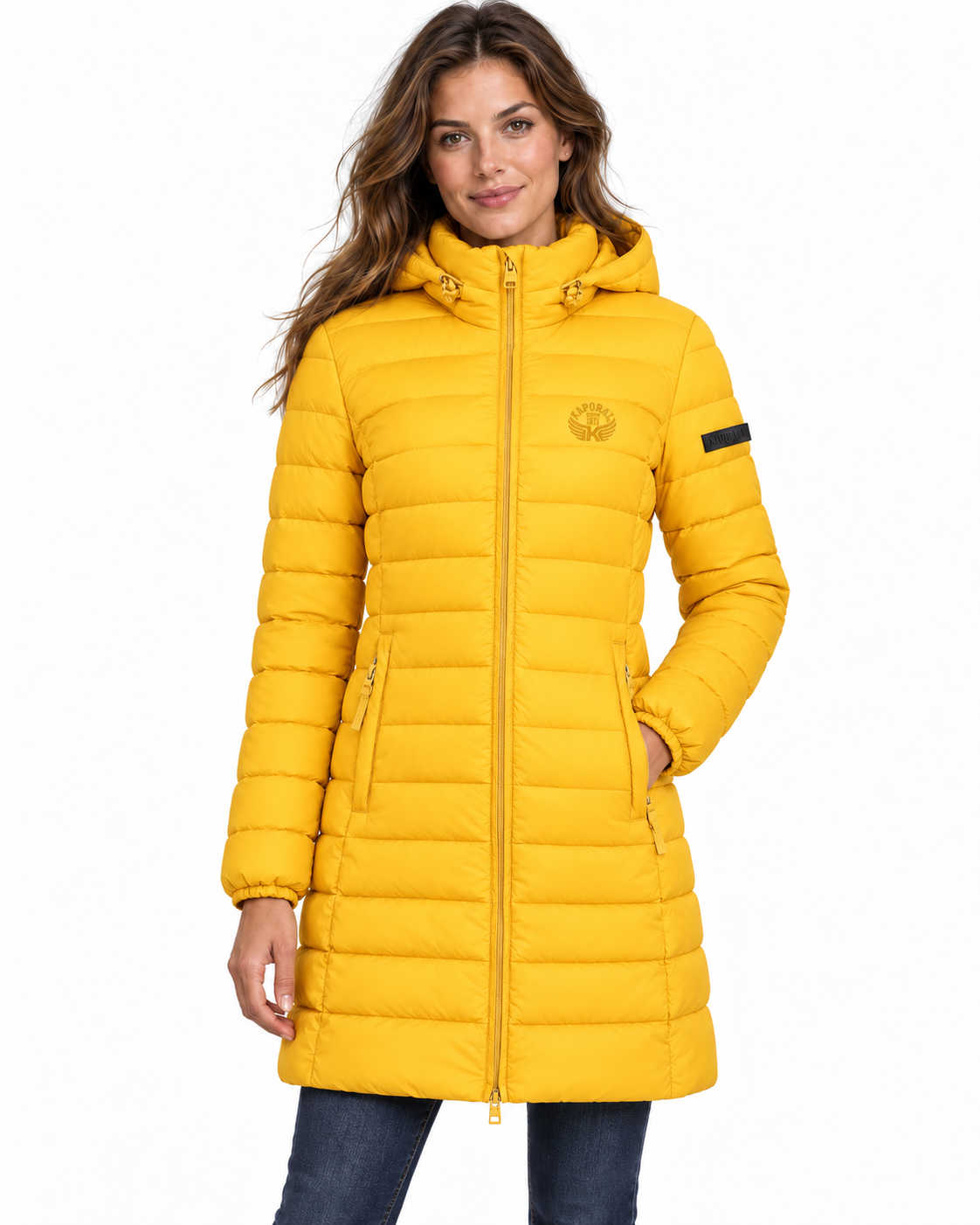 ATIKOLORAL HOOD LONG Femme Moutarde