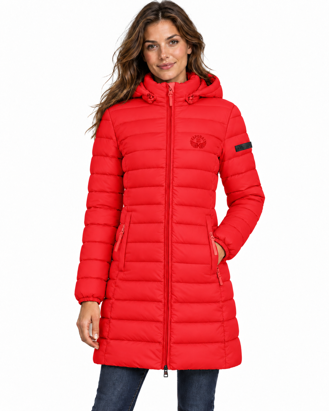 ATIKOLORAL HOOD LONG Femme Rouge