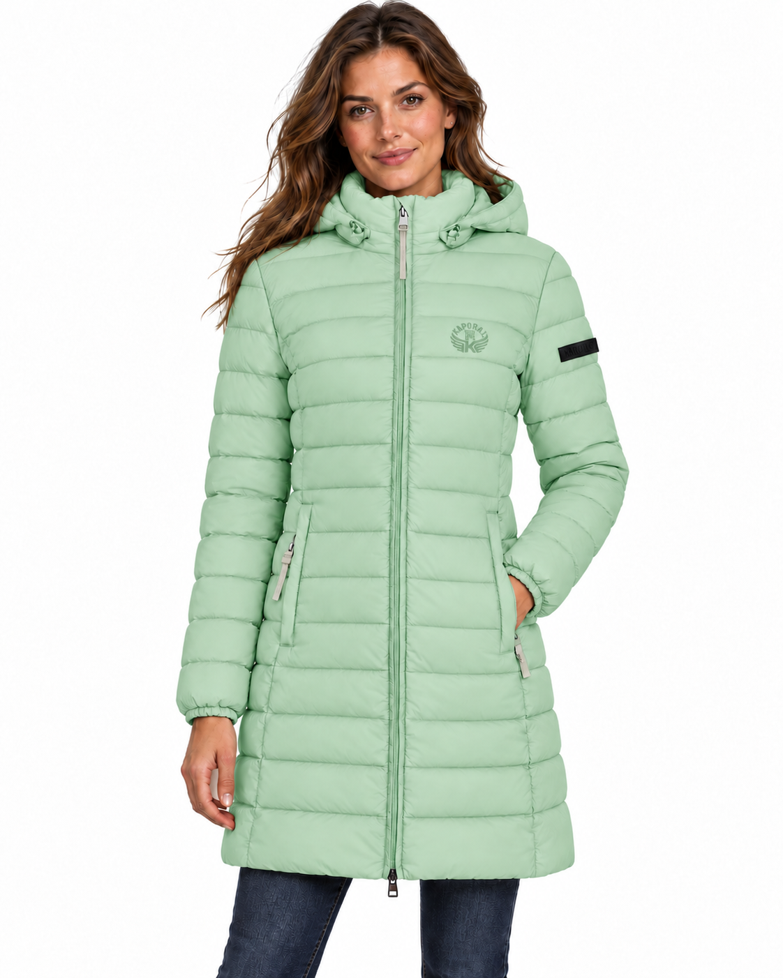 ATIKOLORAL HOOD LONG Femme Vert Amande