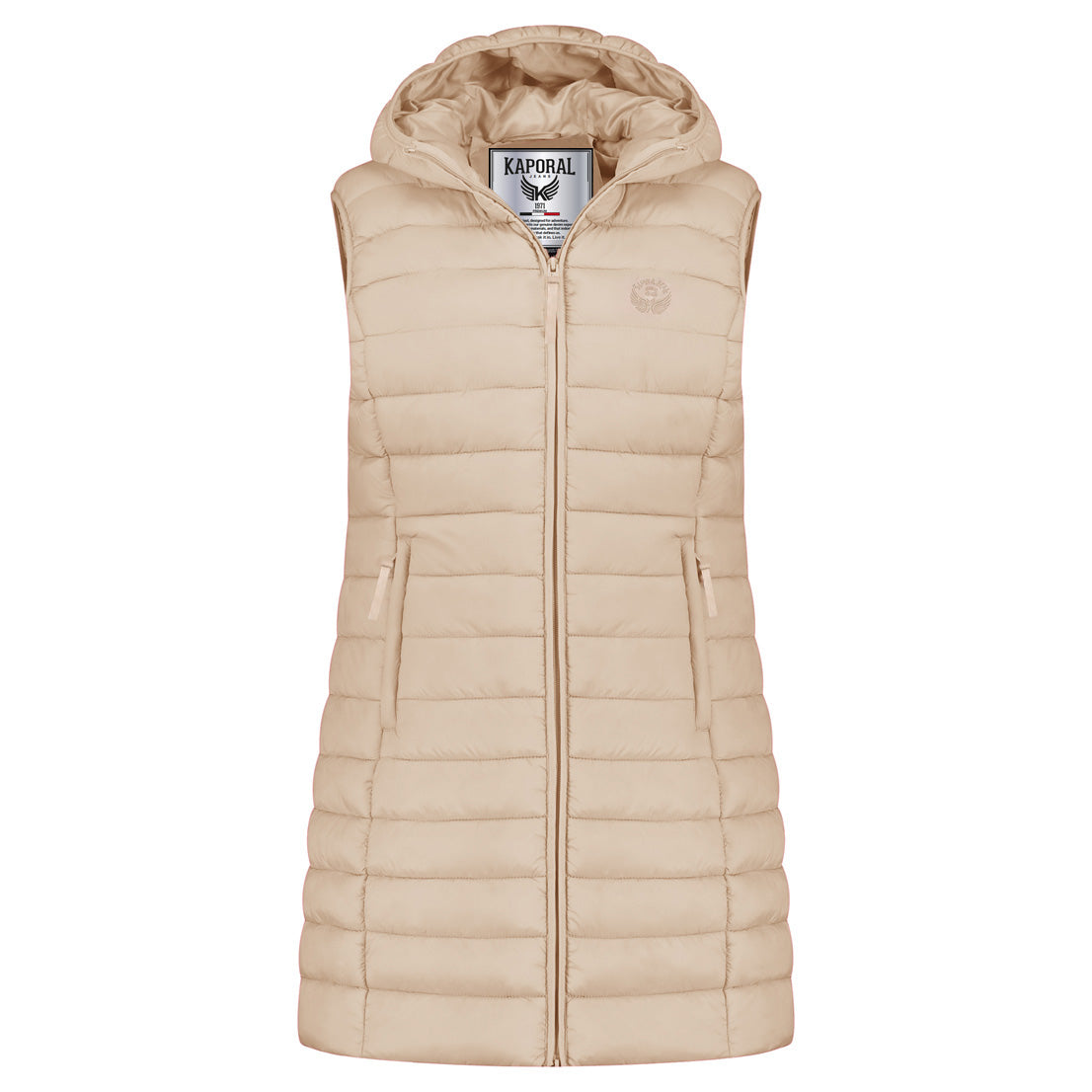 VATIKOLORAL HOOD LONG Femme Beige